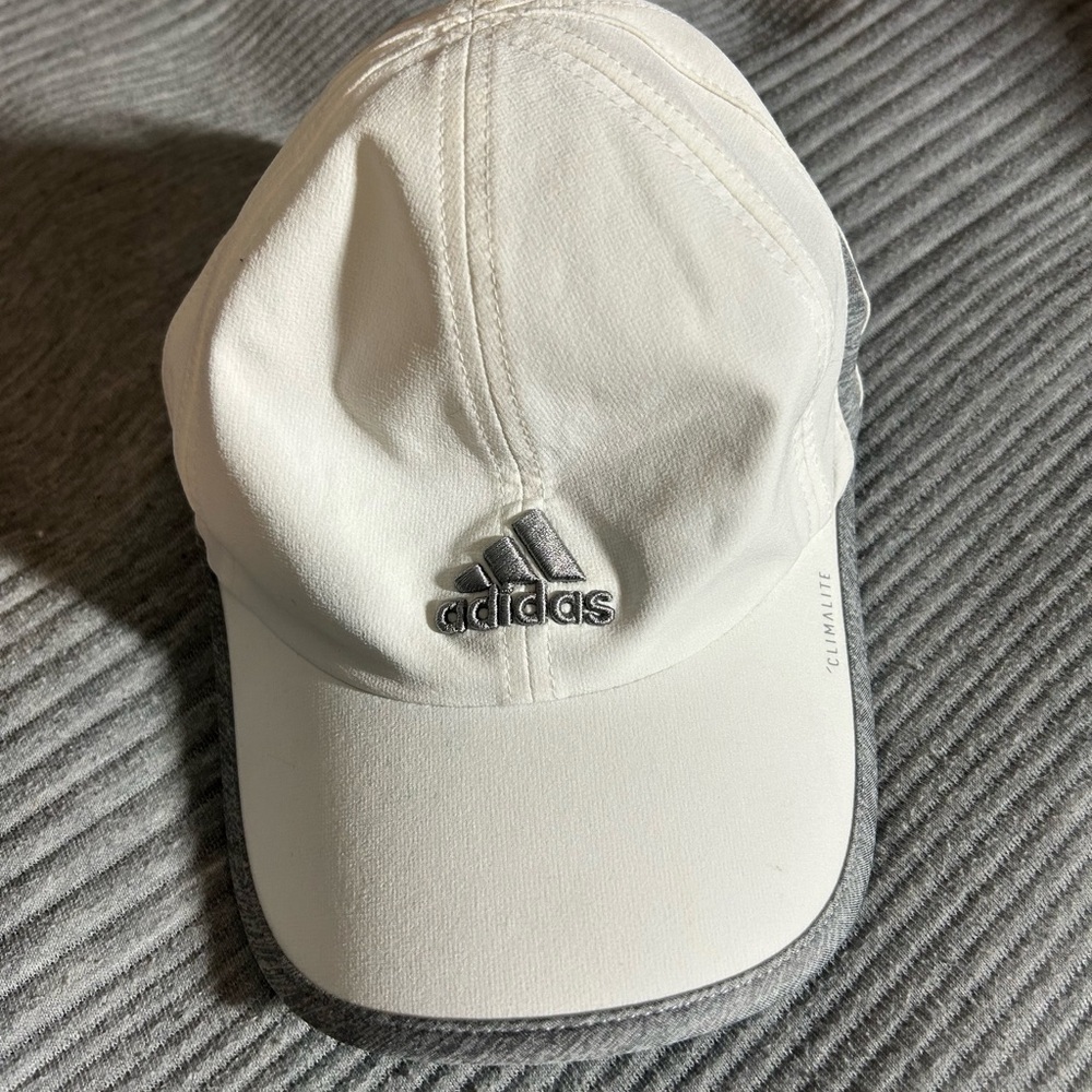 Adidas white sport hat.